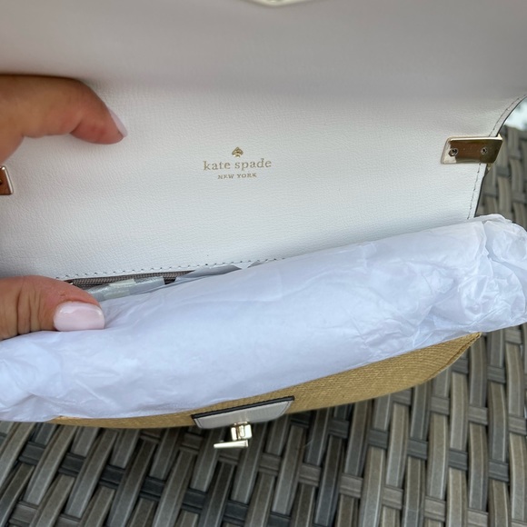 Kate Spade Robyn Medium Chain Straw Saddle Bag - Picture 5 of 6